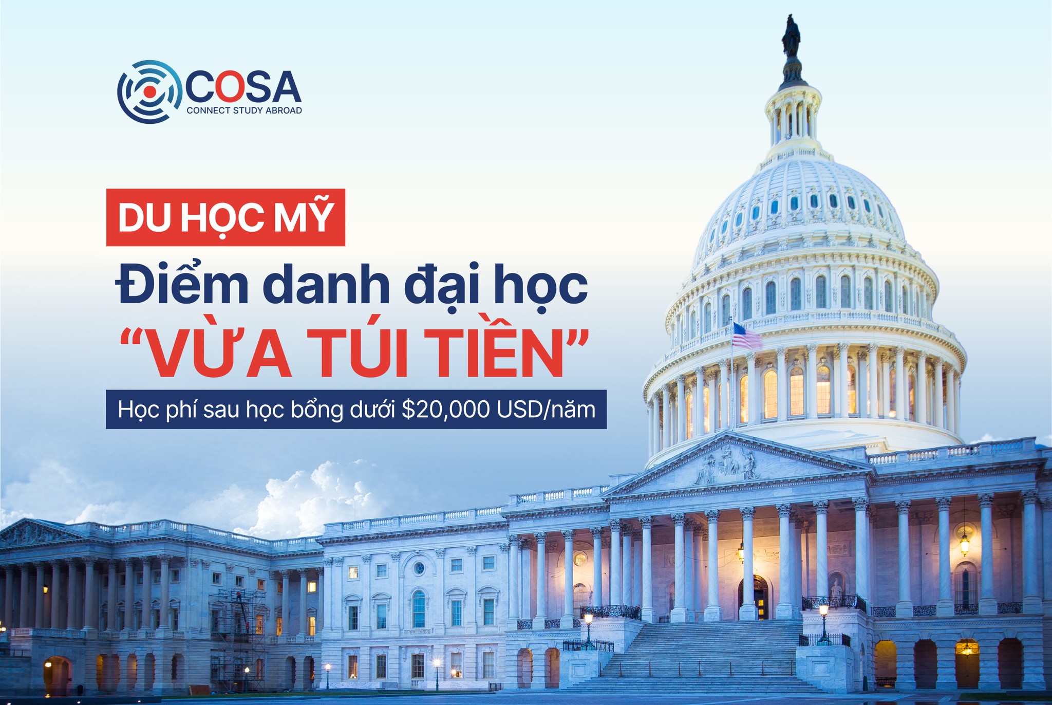 Các trường Đại học Mỹ có chi phí dưới 20.000US$/năm