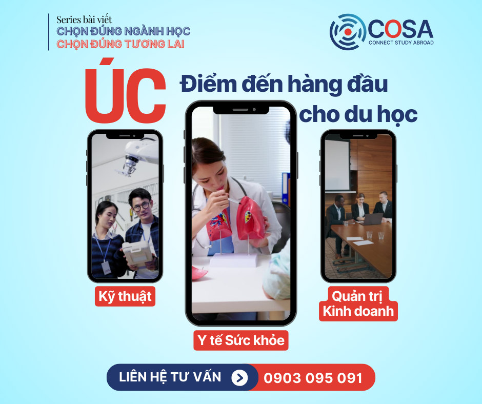 Úc – điểm đến hàng đầu cho du học ngành Y học, Kỹ thuật và Quản trị kinh doanh