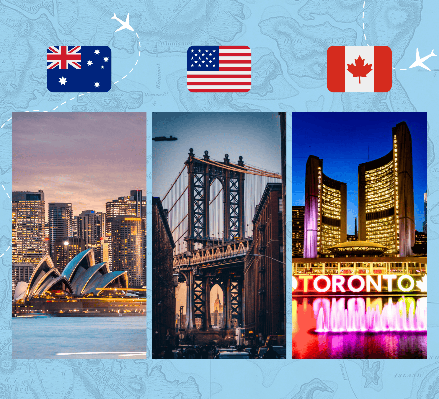 Úc, Mỹ hay Canada – Đâu là lựa chọn tốt nhất cho bạn?